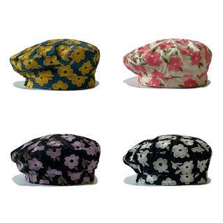 Flower Print Beret