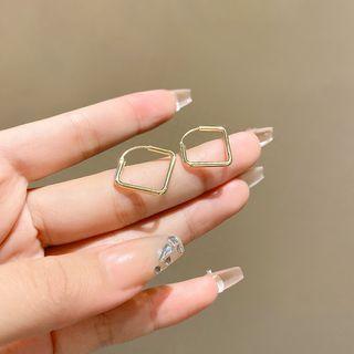 Square Alloy Earring E4072 - 1 Pair - Gold - One Size