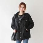 Epaulet Zip-up Cotton Parka