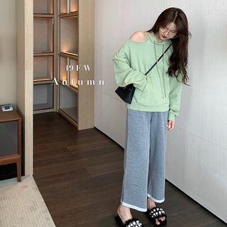 Cutout Hoodie / Wide Leg Pants