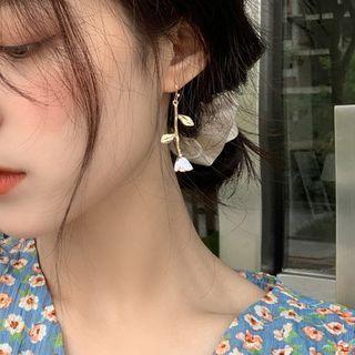 Glaze Rose Dangle Earring White - One Size