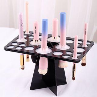Makeup Brush Organizer Rack Black - One Size