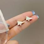 Triangle Stud Earring 1 Pair - Stud Earring - S925 Silver Needle - White - One Size