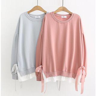 Mock Two-piece Bow Detail Pullover