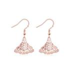 Plated Rose Gold Flower Earrings Rose Gold - One Size