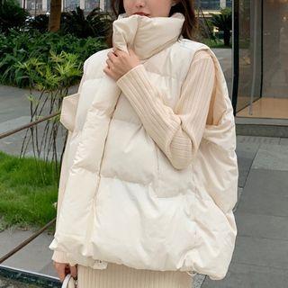 Padded Zip Vest / Midi A-line Sweater Dress