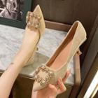 Faux Pearl Pointed High Heel Pumps