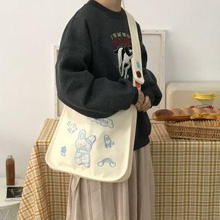 Canvas Rabbit Cross Body Bag  - White