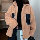 Denim Pocket Oversize Fleece Coat