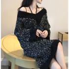 Loose-fit Sweater Dress Black - One Size