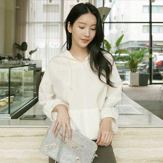 Drawstring Paneled Hoodie