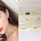 Twisted Alloy Open Hoop Earring 1 Pair - 18k Gold - One Size