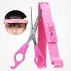 Set: Hair Scissors + Leveling Ruler Pink - One Size