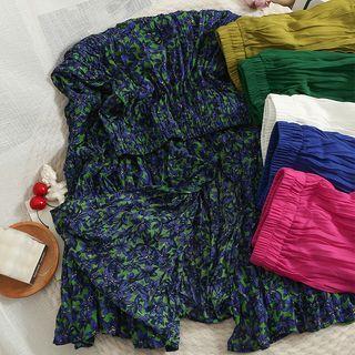 Ruched Chiffon Midi Skirt In 8 Colors