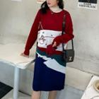 Jacquard Sweater / Midi A-line Dress