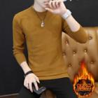 Fleece-lined Round Neck Sweater