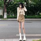 Plain Camisole Top / Cardigan / Mini Pencil Skirt / Set
