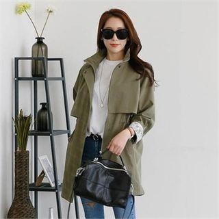 High-neck Lace-cuff Parka