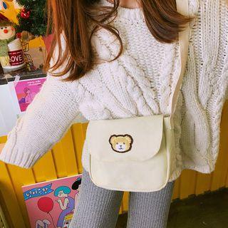 Bear Embroidered Crossbody Bag