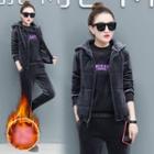 Set: Lettering Pullover + Hood Vest + Sweatpants