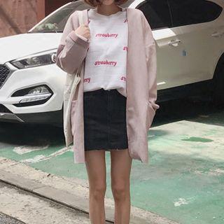 Drop Shoulder Open Front Coat
