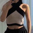 Halter-neck Knit Cropped Camisole