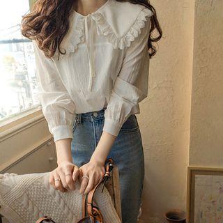 Detachable Lace-collar Blouse