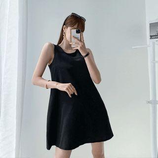 Round-neck Sleeveless A-line Minidress
