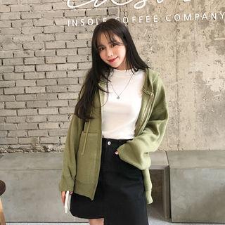 Colored Knit Hoodie