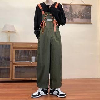 Lace Up Wide Leg Dungarees