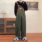 Lace Up Wide Leg Dungarees