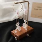 Petal Faux Crystal Fringed Earring 1 Pair - One Size