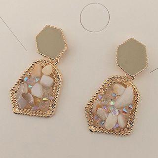 Embellished Drop Sterling Silver Ear Stud