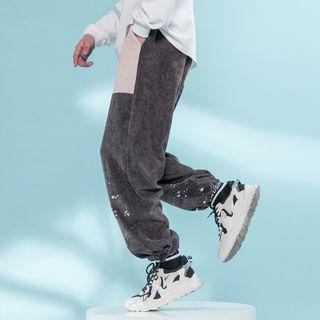 Splatter Print Baggy Corduroy Pants