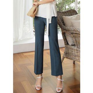 Deep-slit Straight-cut Dress Pants