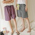 Wide-leg Gingham Lounge Shorts