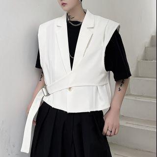 One Button Cropped Vest