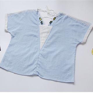 Perforated Panel Short-sleeve Top