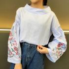 Bell Sleeve Embroidered Shirt