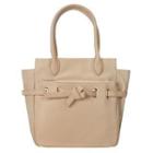 Tie-front Tote Beige - One Size