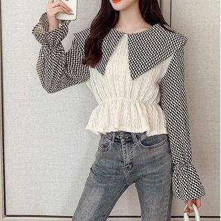 Mock Two Piece Ruffle Hem Cropped Top