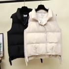 Cropped Stand Collar Padded Vest