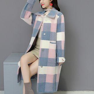 Plaid Buttoned Flannel Long Coat