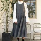 Pinafore Pleated Midi Skirt