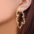 Metallic Leaf Earring 1 Pair - 6866 - One Size