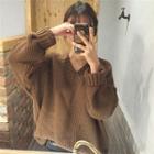 Drop-shoulder V-neck Sweater