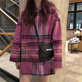 Plaid Long Hoodie As Shown In Figure - One Size