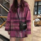 Plaid Long Hoodie As Shown In Figure - One Size
