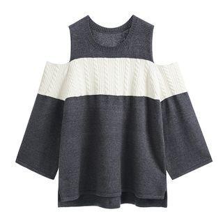 Panel Off-shoulder Sweater