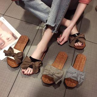 Ribbon Band Slide Sandals